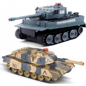 Радиоуправляемый танковый бой Huan Qi Tiger vs Leopard масштаб 1:24 2.4G