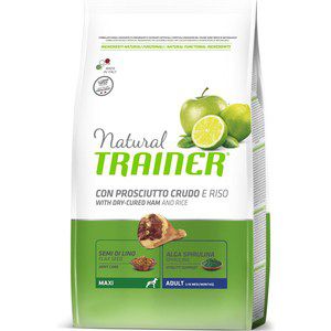 Сухой корм Trainer Natural Maxi Adult with Dry-Cured Ham and Rice с сыровяленой ветчиной и рисом для взрослых собак крупных пород 3кг