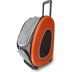 Сумка-тележка Ibiyaya складная оранжевая 3 в 1 (сумка, рюкзак, тележка) для собак до 8 кг (FC1008-O)