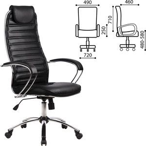 Кресло офисное Метта BC-5CH кожа хром черное 80128