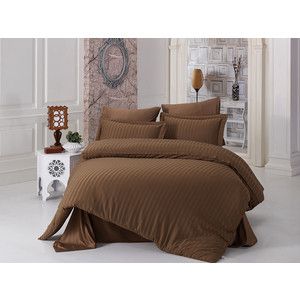 Комплект постельного белья Karna 2-х сп, бамбук, Perla коричневый (814/CHAR005)