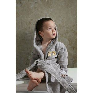 Халат детский Karna махровый с капюшоном Teeny серый 4-5 Лет (912/5/CHAR002)