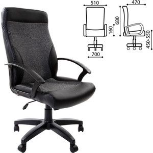 Кресло офисное Brabix Trust EX-535 экокожа черная ткань серая 20-23 531383