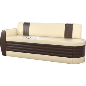 Кухонный диван АртМебель Токио ОД эко-кожа бежево-коричневый левый