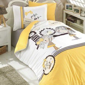 Комплект постельного белья Hobby home collection 1,5 сп, поплин, Smile жёлтый (1501001761)