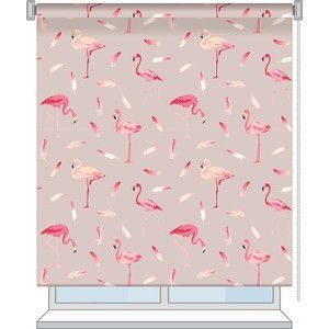 Рулонная штора Волшебная ночь 60x175 Стиль Лофт Рисунок Flamingo