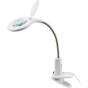 Настольная лампа REXANT Лампа-лупа настольная 3D+12D 60 LED прищепка, белая