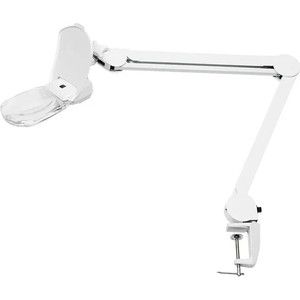 Настольная лампа REXANT Лампа-лупа на струбцине квадратная 3D+20D 6 LED белая