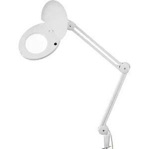 Настольная лампа REXANT Лампа-лупа на струбцине круглая 5D с крышкой белая