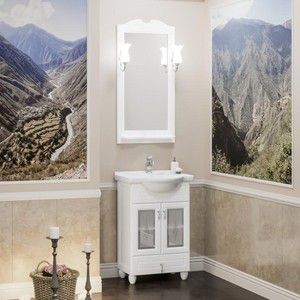 Мебель для ванной Opadiris Тибет 50 белый матовый с художественным стеклом