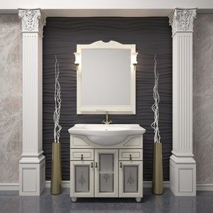 Мебель для ванной Opadiris Тибет 80 белый матовый 9003 с художественным стеклом