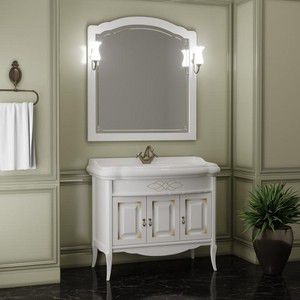 Мебель для ванной Opadiris Лоренцо 100 белый матовый 9003 с патиной