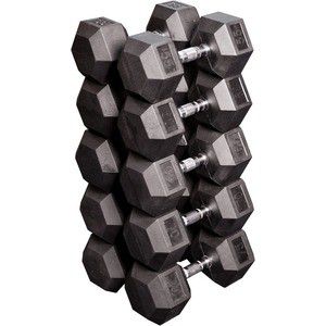 Набор Body Solid гексагональных гантелей: 5 пар от 24,75 кг до 33,75 кг с шагом 2,25 кг SDRS650