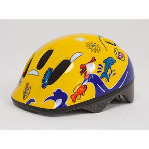 Шлем Moove&Fun BELLELLI желто-синий с дельфинами размер: М, 80029-M