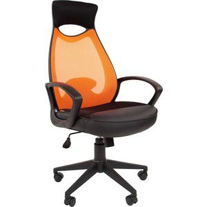 Офисное кресло Chairman 840 черный пластик TW-66 оранжевый