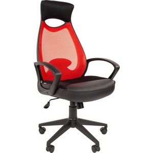 Офисное кресло Chairman 840 черный пластик TW-69 красный