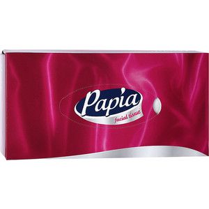 Салфетки бумажные PAPIA косметические 2 слоя 100 штук