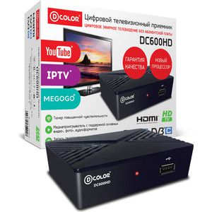 Тюнер DVB-T2 D-Color DC600HD