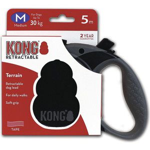 Рулетка KONG Terrain M лента 5м черная для собак до 30кг