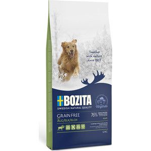 Сухой корм BOZITA Grain Free Adult with Elk 26/16 беззерновой с мясом лося для взрослых собак 12кг (40842)