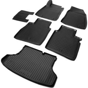 Комплект ковриков салона и багажника Rival для Nissan Sentra B17 седан (2014-2016), полиуретан, K14106002-1