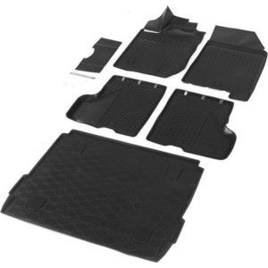 Комплект ковриков салона и багажника Rival для Lada Xray хэтчбек, хэтчбек Cross (c полкой в багажнике, с вещевым ящиком в салоне) (2016-н.в.), полиуретан, K16007001-3
