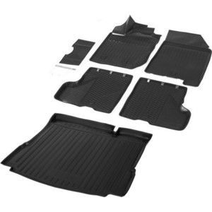 Комплект ковриков салона и багажника Rival для Lada Xray HB, HB Cross (без полки и пластик.накладки в проеме багажника, с вещ.ящиком в салоне) (2016-н.в.), K16007001-2