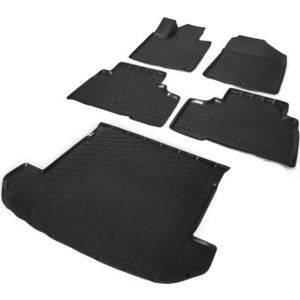Комплект ковриков салона и багажника Rival для Kia Sorento Prime III 5-дв. (7 мест, сложенный 3 ряд) (2015-2017 / 2017-н.в.), полиуретан, без крепежа, K12804002-4