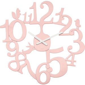 Часы настенные розовые Koziol Pip (2327638)