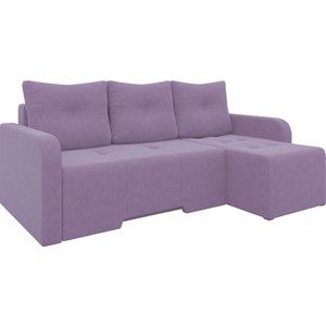 Угловой диван Мебелико Манхеттен микровельвет фиолетовый правый