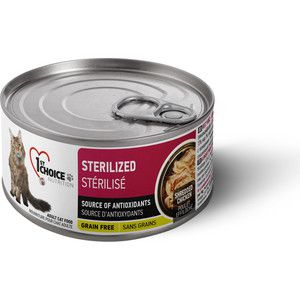Консервы 1-ST CHOICE Adult Cat Sterelized Grain Free Shredded Chicken с курицей для стерилизованных кошек 85г (102.6.023)