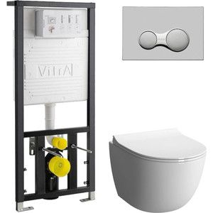Комплект Vitra Sento с инсталляцией, безободковый, с микролифтом (7748B003-0075, 700-1873, 120-003-009)