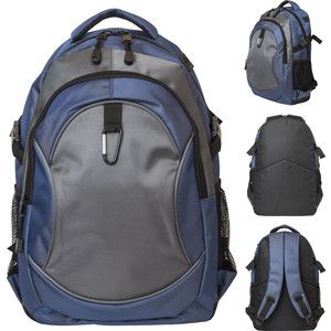 Рюкзак Action городской, размер 45x28x13 см, мягкая спинка, синий с черным, унисекс