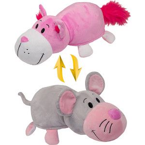 Мягкая игрушка 1Toy Вывернушка 35 см 2в1 Розовый кот-Мышка (Т10928)