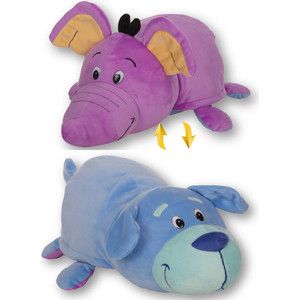 Мягкая игрушка 1Toy Вывернушка 40 см 2в1 Голубой щенок-Фиолетовый слон (Т12334)