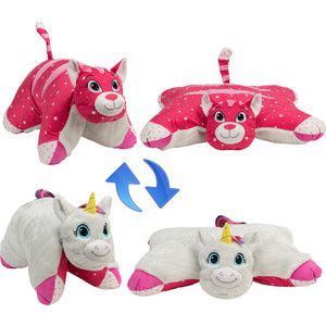 Мягкая игрушка 1Toy Подушка Вывернушка 2в1,Белый Единорог-Розовая Кошечка (Т12040)