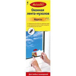 Липкие полосы Aeroxon для ловли мух, Фрукты, экологически чистый продукт, 4 шт