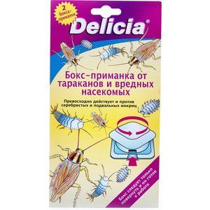 Бокс-приманка Delicia для тараканов с повышенным содержанием действующих веществ, 2 шт
