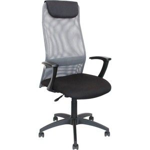 Кресло Стимул-групп Sti-Kr-KB8/grey пластиковая крестовина, спинка сетка серый TW-04 / сиденье ткань черный NEO