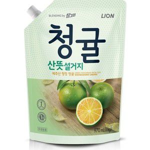 Средство для мытья детской посуды Lion Chamgreen Зеленый цитрус, концентрат, мягкая упаковка 970 мл