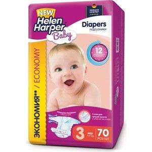 Подгузники Helen Harper Baby размер 3 Midi (4-9 кг) 70шт 5411416-029717