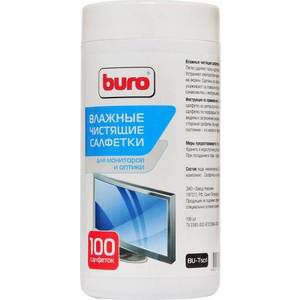 Чистящие средство Buro BU-Tscrl чистящие салфетки для экранов и оптики туба 100 шт