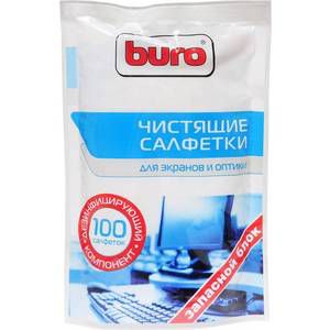 Чистящие средство Buro BU-Zscreen чистящие салфетки для экранов и оптики запасной блок к тубе 100 шт