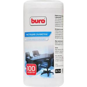 Чистящие средство Buro BU-Tsurl чистящие салфетки для пластиковых поверхностей и офисной мебели, туба 100шт