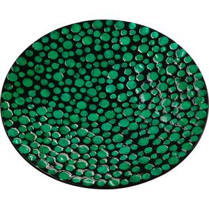 Блюдо декоративное ВеЩицы перламутровое "Малахитовые кольца", зеленый, черный Д400 Ш400 В60