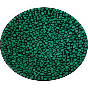 Блюдо декоративное ВеЩицы перламутровое "Малахитовые кольца", зеленый, черный Д550 Ш550 В60
