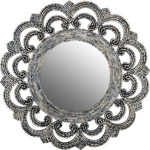 Зеркало ВеЩицы перламутровое "Серебряная россыпь", серебристый, черный Д800 Ш800 В20