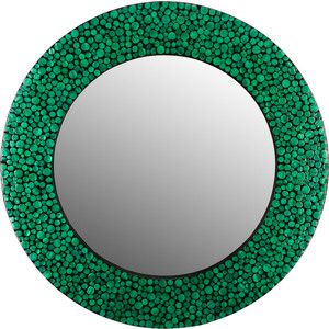 Зеркало ВеЩицы перламутровое "Малахитовые кольца", зеленый, черный Д800 Ш800 В25