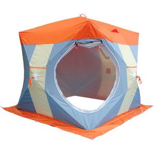 Палатка Митек Нельма Куб-2 Люкс (двухслойная) (оранжевый/белый/серо-голубой)