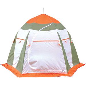 Палатка Митек Нельма 3 Люкс (автомат) (оранжевый/белый/серо-голубой)